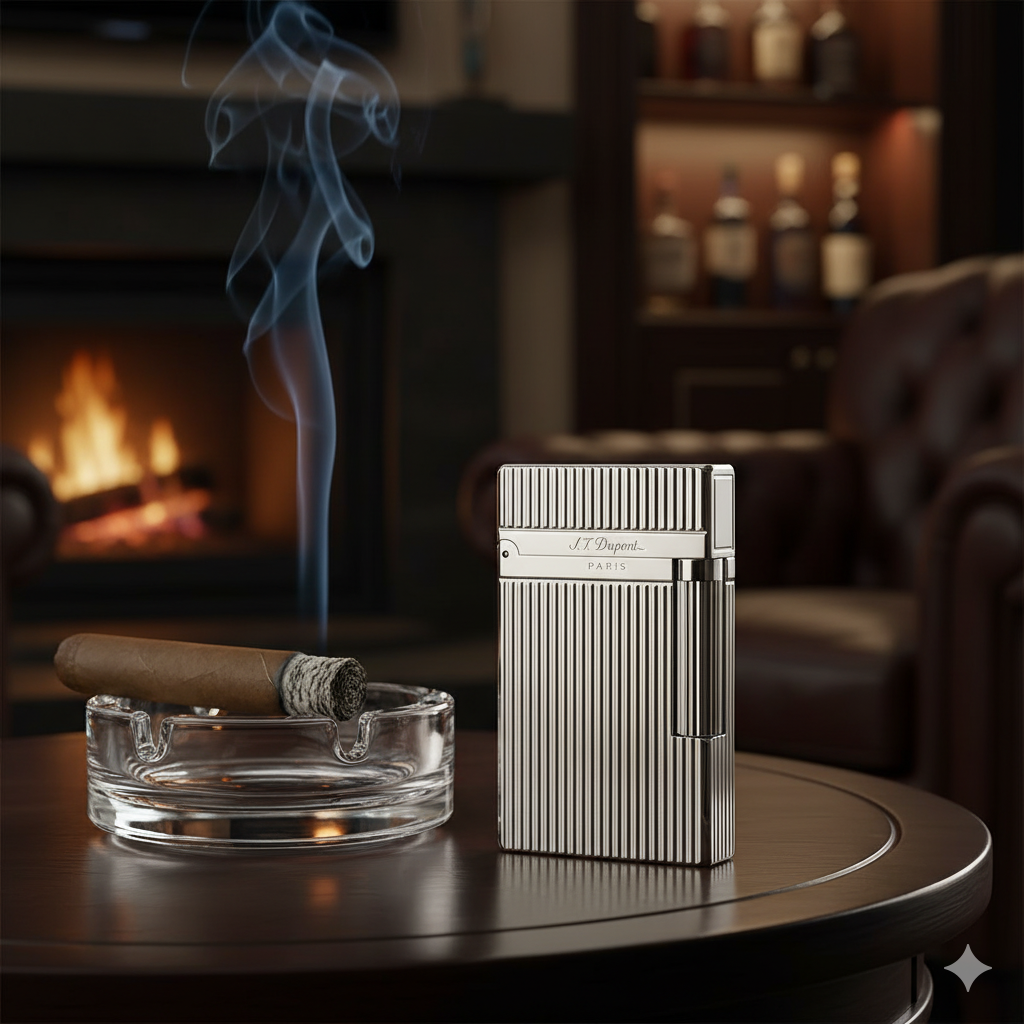 S.T. Dupont Classic Vertical Stripes Metal Lighter