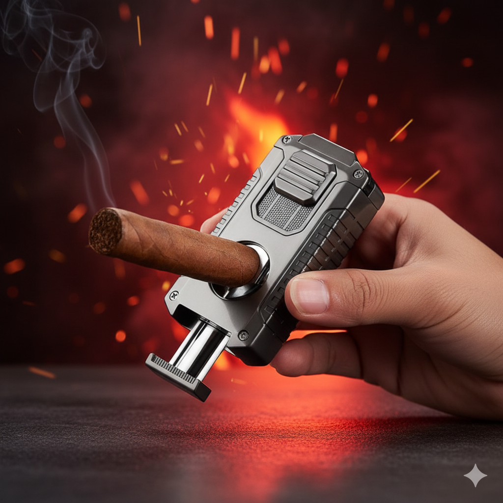 5 in 1 Portable Multi-function Jet Lighter and Cigar Cutter