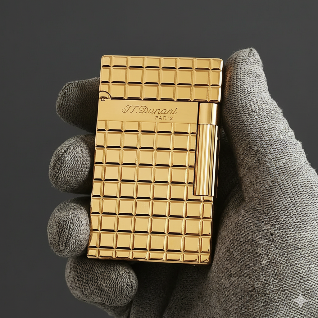 High-End Brand Dunant Gas Lighters Square Engraved