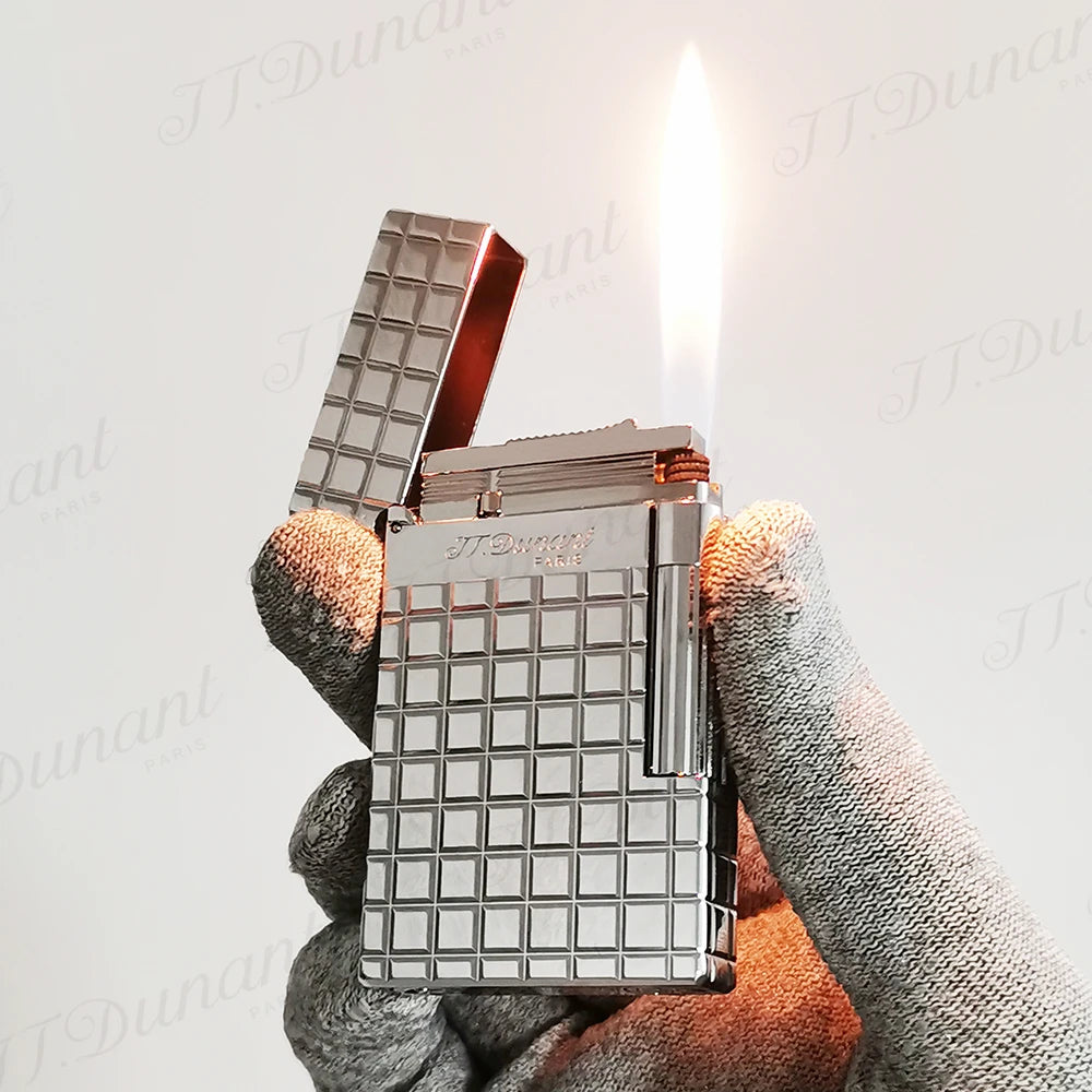 High-End Brand Dunant Gas Lighters Square Engraved