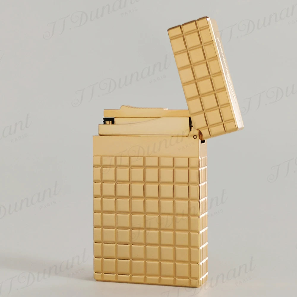 High-End Brand Dunant Gas Lighters Square Engraved