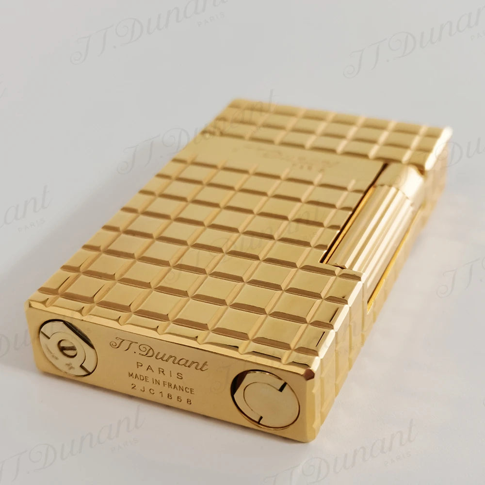High-End Brand Dunant Gas Lighters Square Engraved