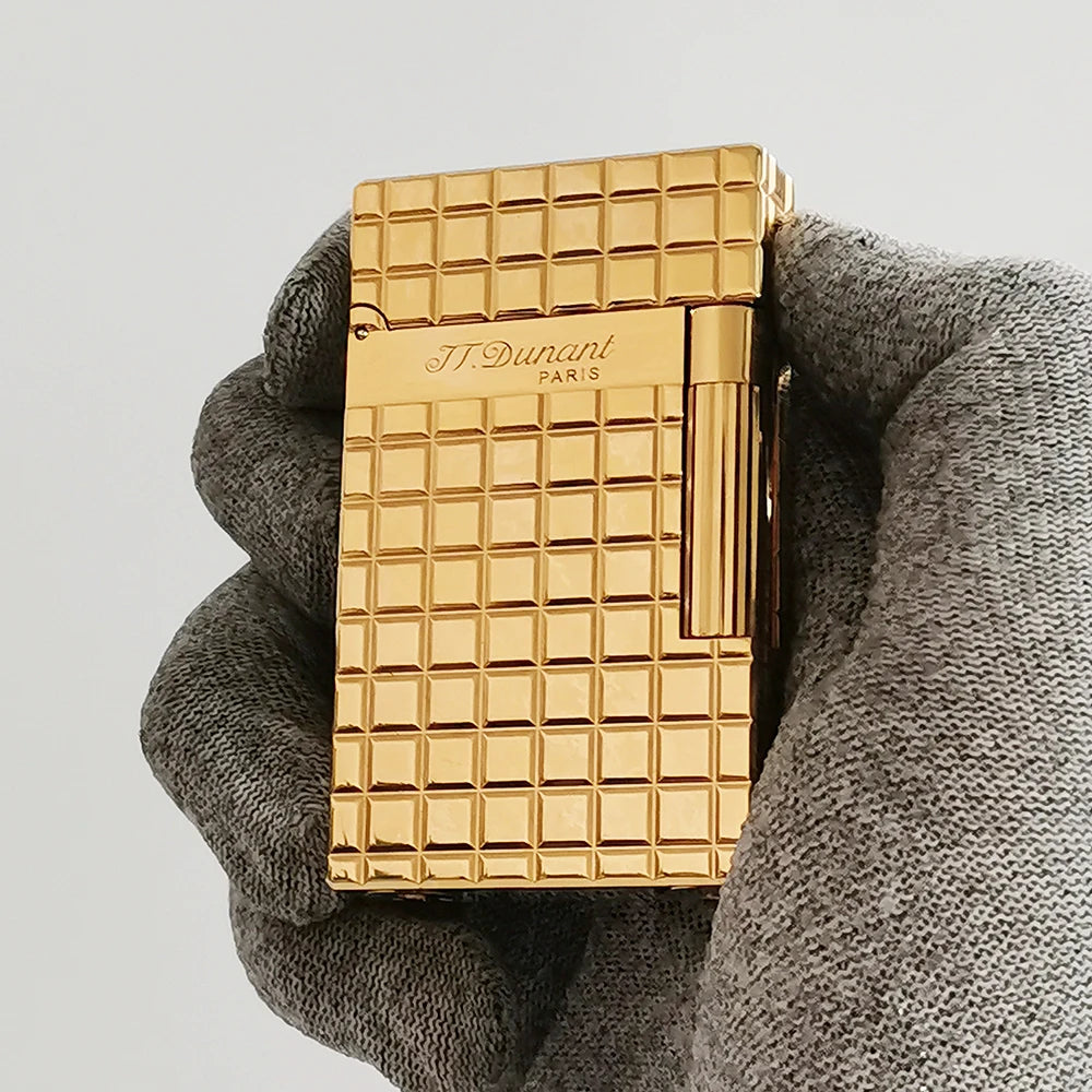 High-End Brand Dunant Gas Lighters Square Engraved